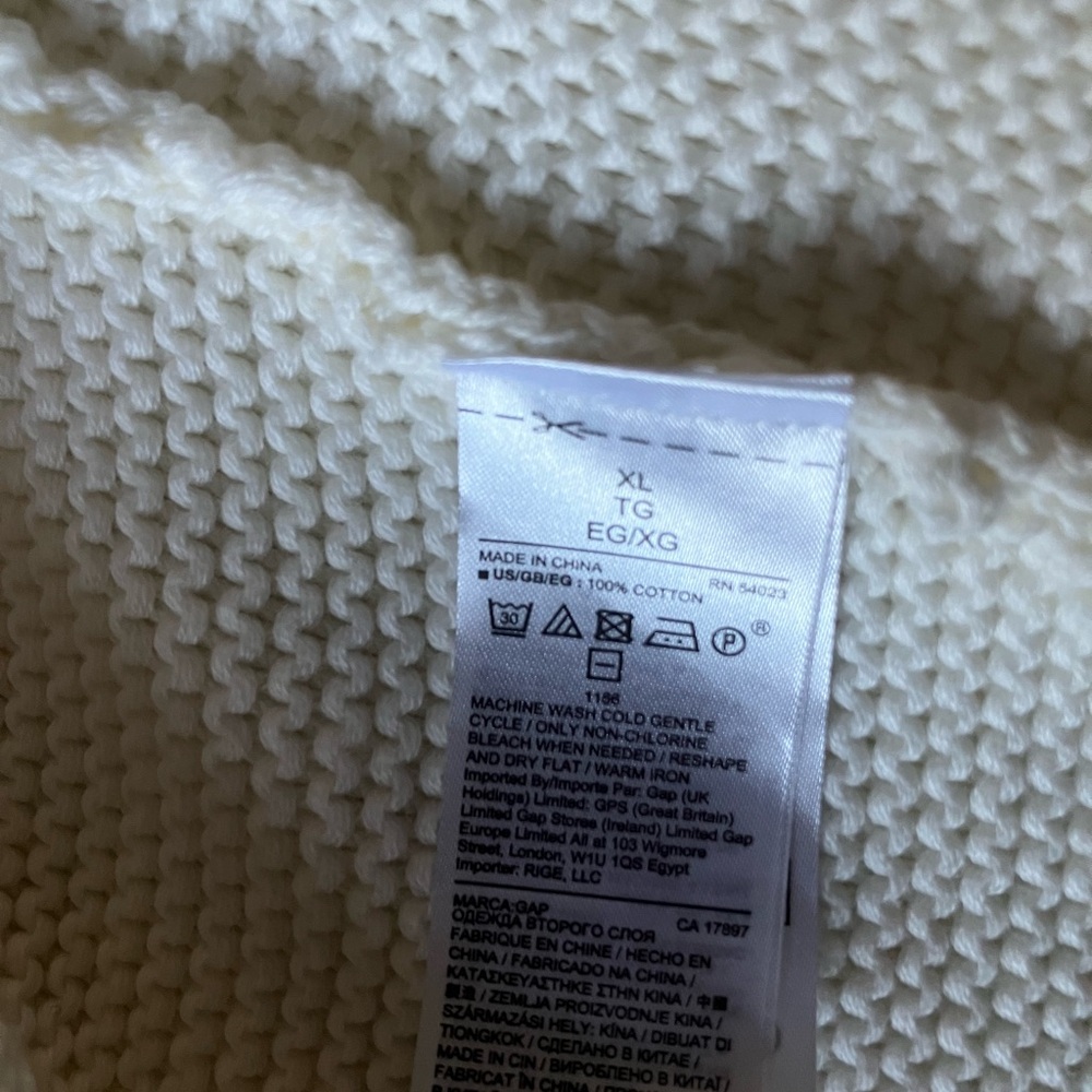 Chic Gap White Knit Cardigan Size XL NWT - Picture 3 of 3